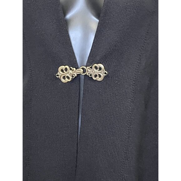 Soft Surroundings Black Oversized Floral Embroidered Longline Duster Cardigan XS - Picture 13 of 15